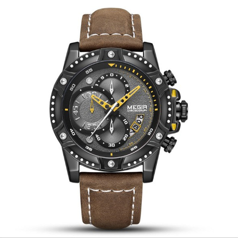 Multifunctional Chronograph Leather Sports Quartz Watch null Multifunctional Chronograph Leather Sports Quartz Watch